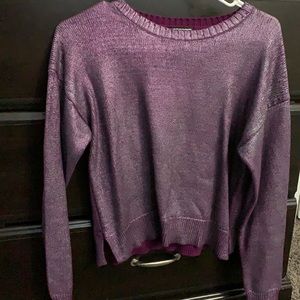 Iridescent Purple Girls Crop Sweater